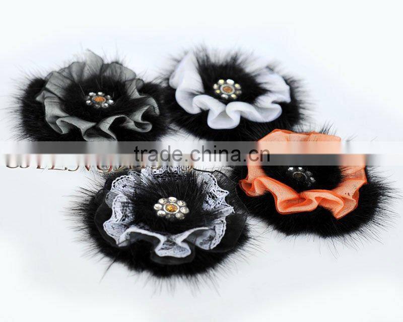 CX-A-42 Real Mink Fur Flower Coat Fashion Brooch Pin