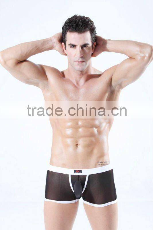 Wholesale men's sexy picture sheer mens underwear boxers nylon boxer shorts for men colorful panties