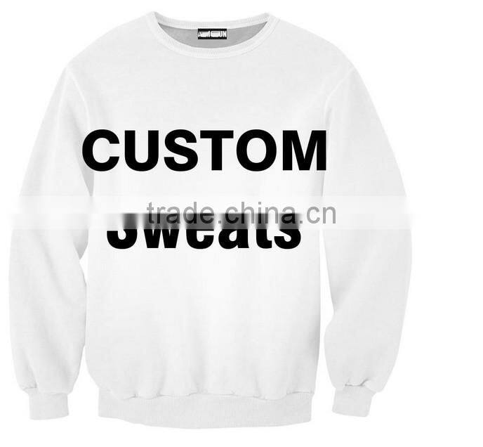 Custom plain collared sweat suits blank mens sweaters crewneck sweatshirt2016