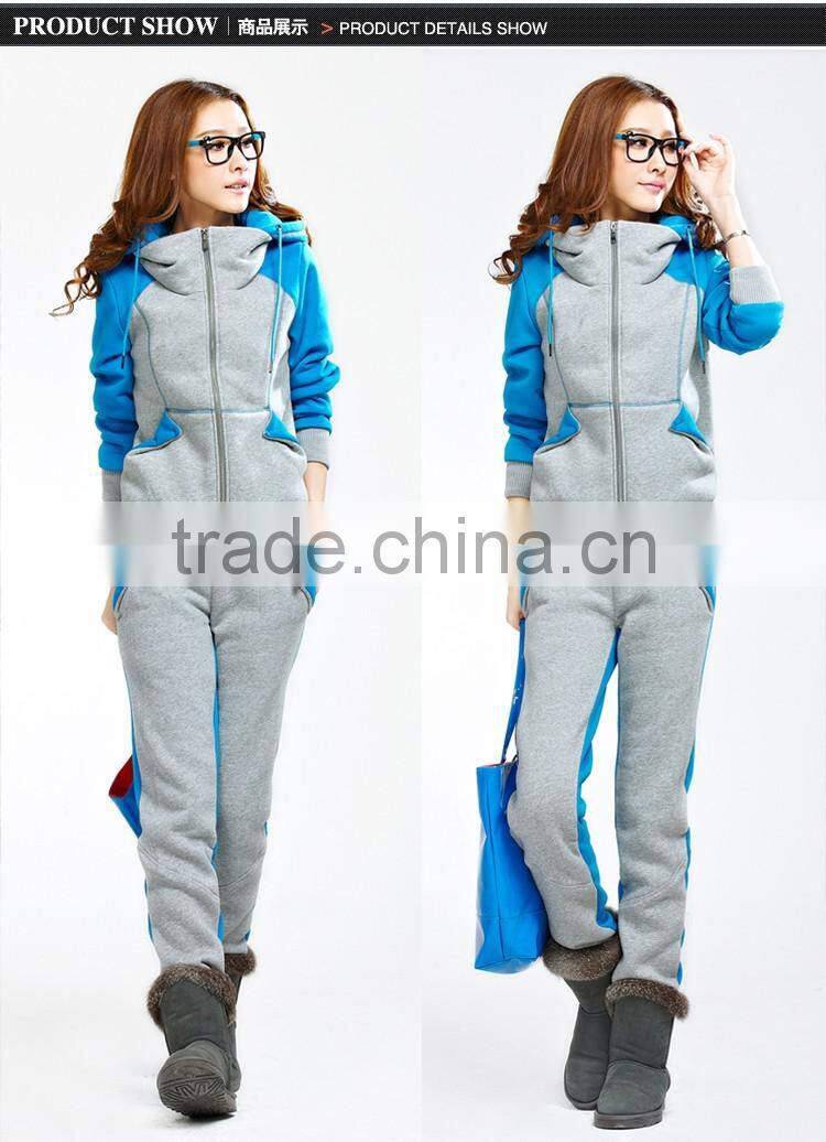 2017 Casual Fleece Top Design Tracksuit Wholesale Heavyweight Women Winter Tracksuit