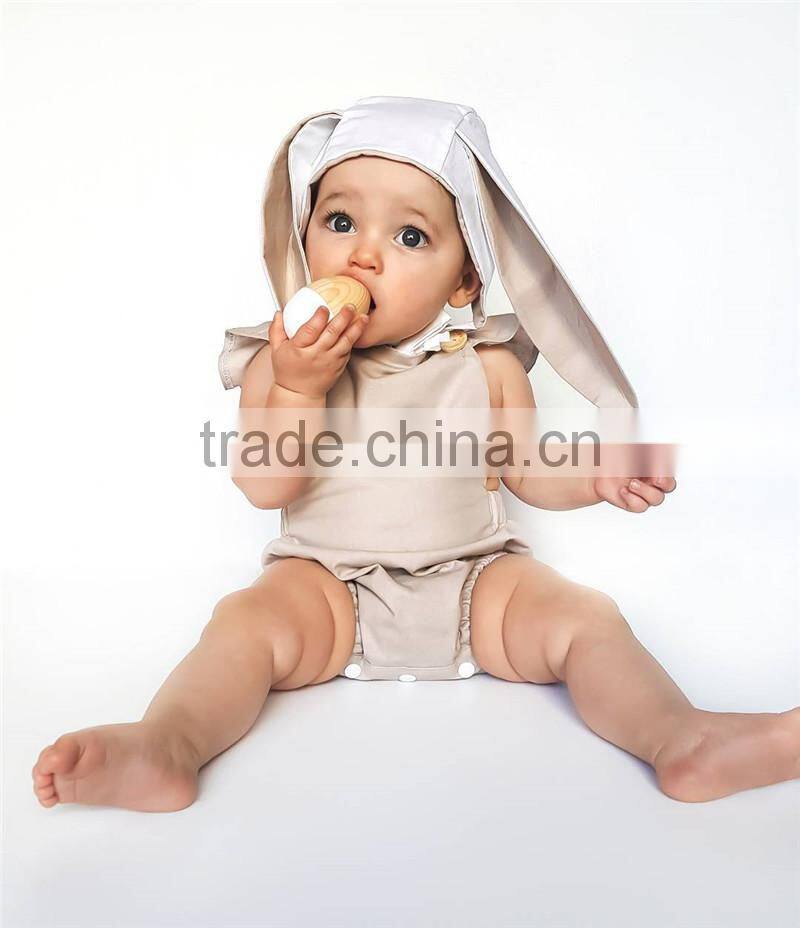 newborn baby clothes Romper wholesale 2017 2pcs baby clothes 0-24M Romper With Ears Hat