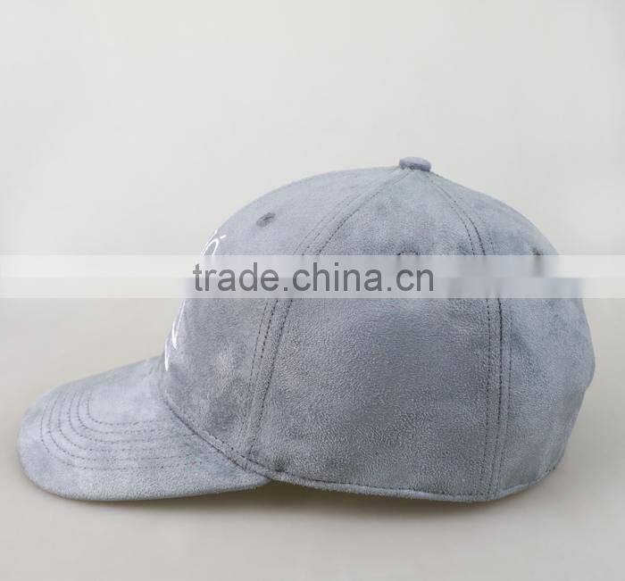 Professional suede custom 6 panel baseball cap