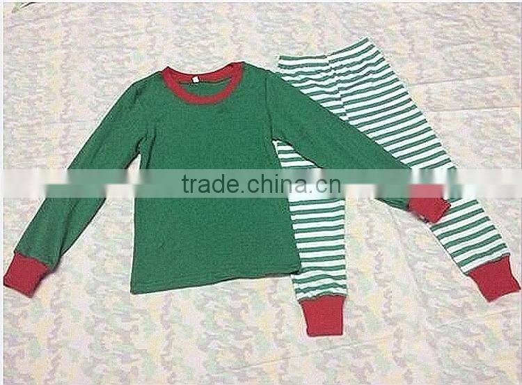 2017 New design comfort Kids green striped Family Christmas Pajamas Baby Toddler New Year Children Pajamas sets