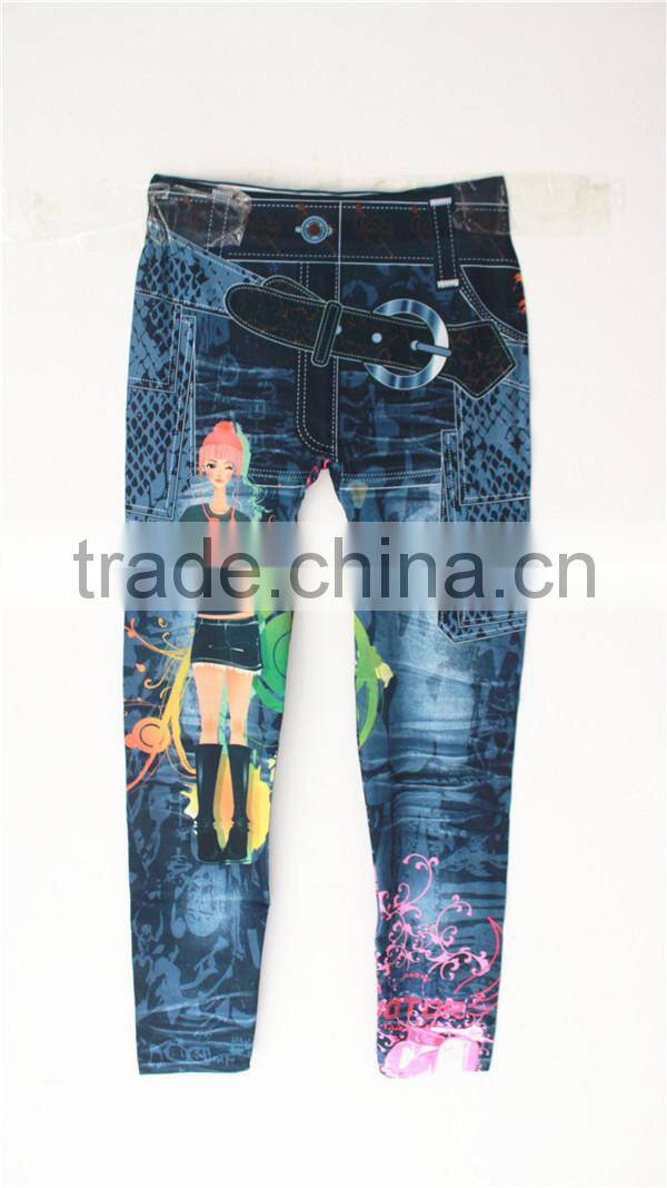 Sexy Women Leggings Jeans Look Jeggings Skinny Stretchy Pants Trousers