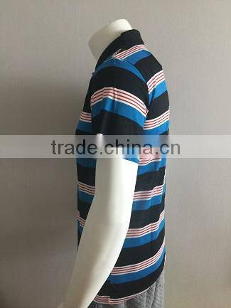 Men's wholesale knitted custom striped polo shirt