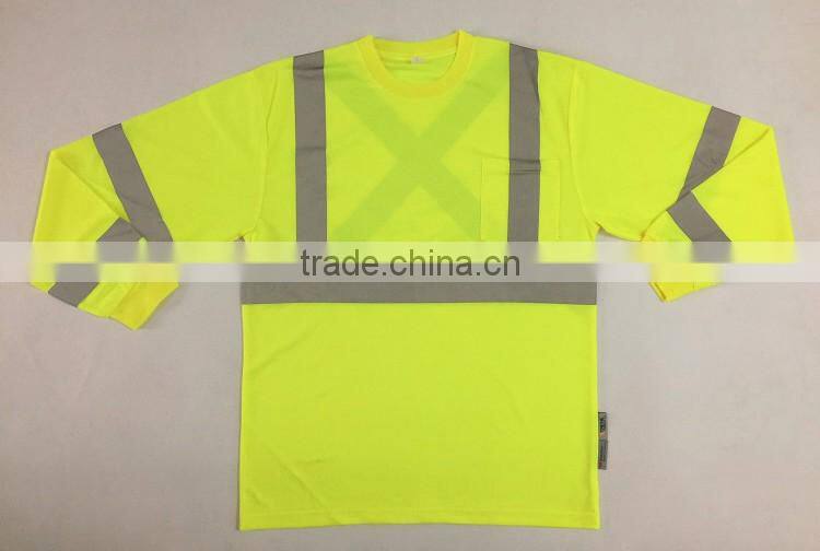 Polyester micro mesh long sleeve chest pocket wicking protective t-shirt