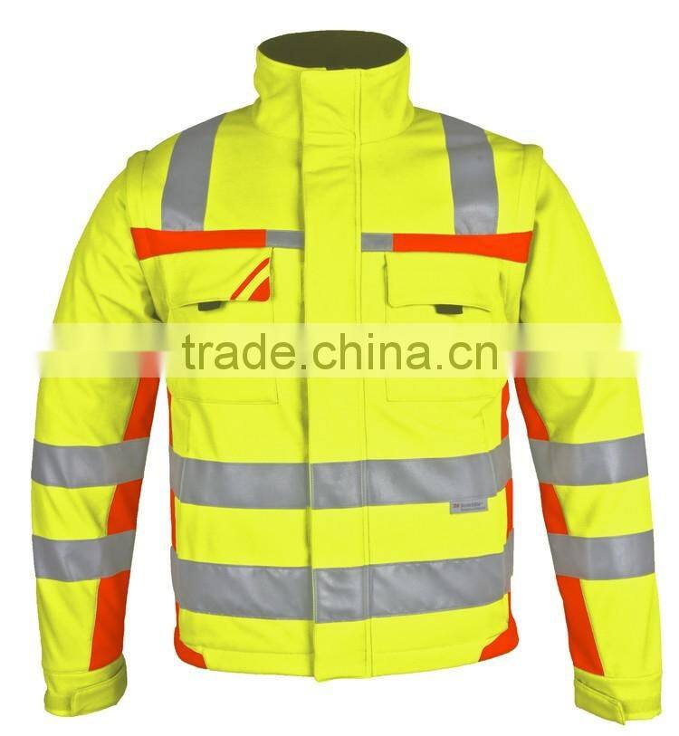 Hot selling safety jacket with reflective tape high visibility jacket