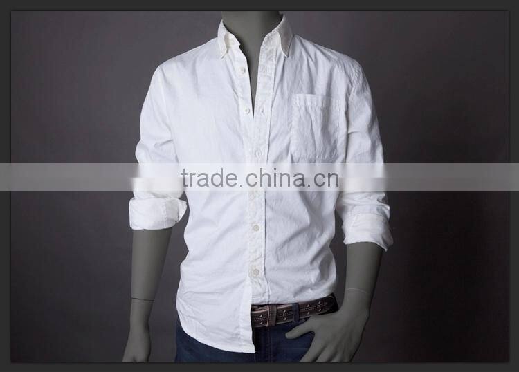 Latest fashion custom pure color washing oxford mens dress shirts