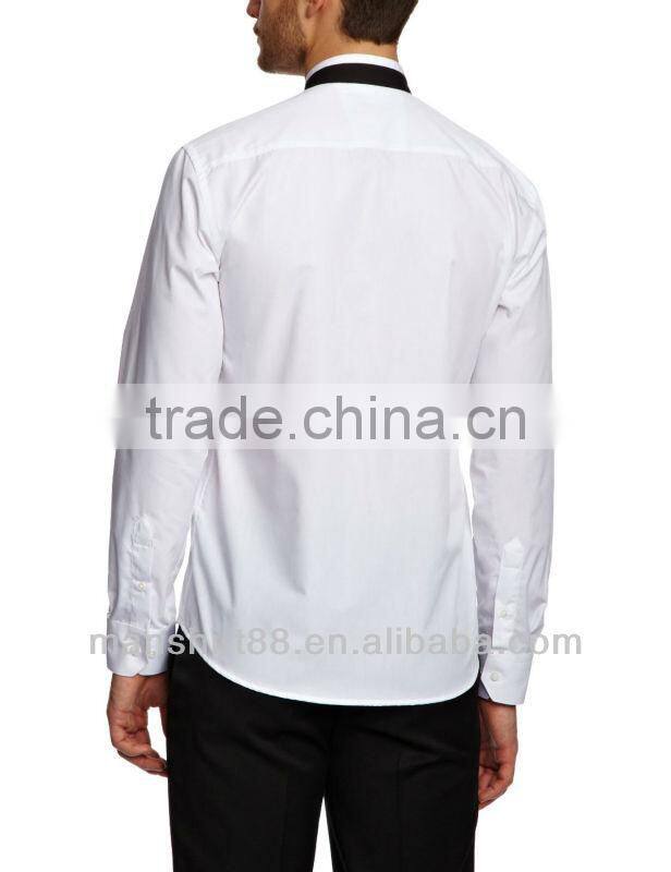 mens white mandarin collar tuxedo shirt