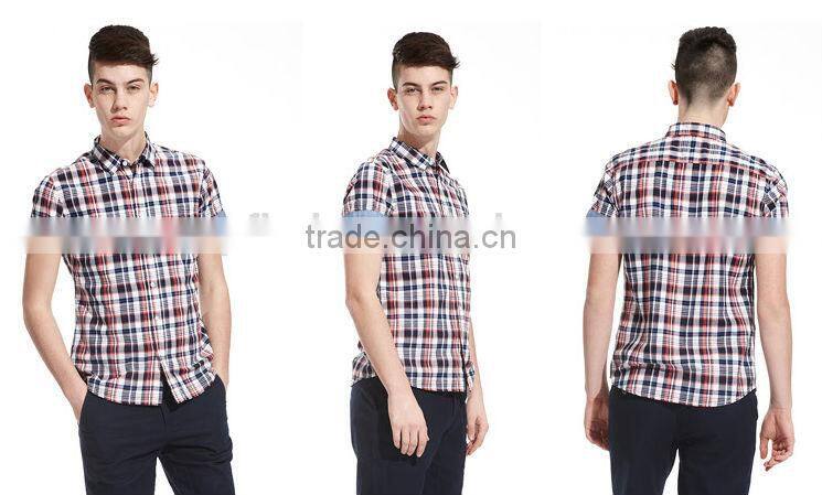 Manufcturer branded short sleeve men dress &casual shirt