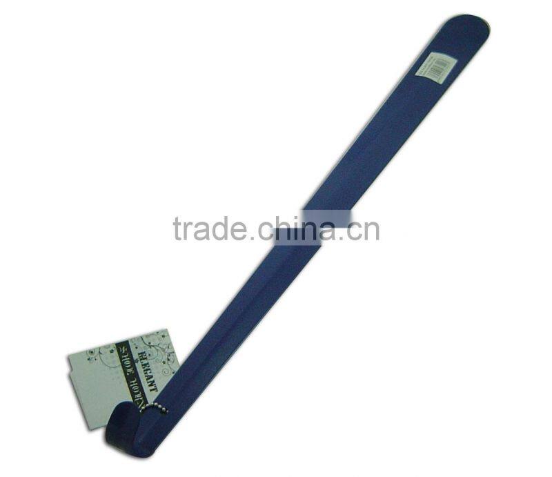 Home use blue color plastic handle shoe horn