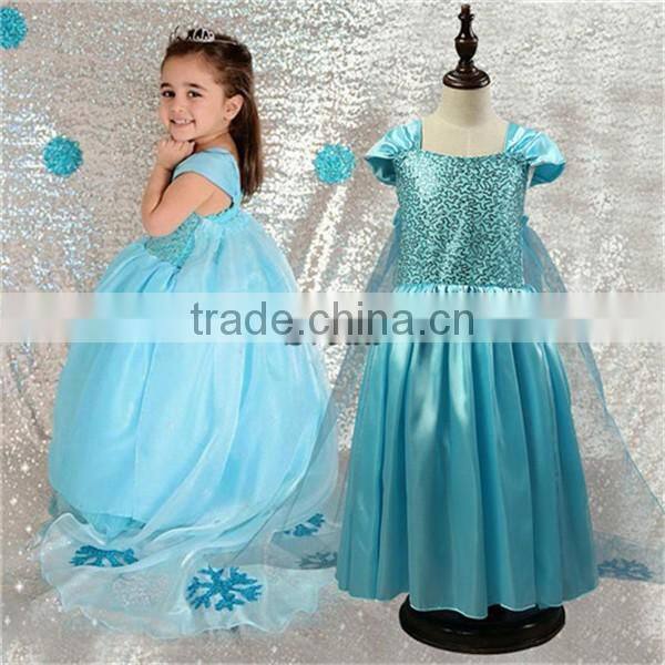 Hot Movie Frozen dress fashion dress children dress cosplay costume for girls