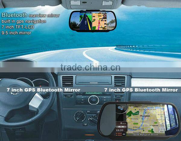 7 Inch GPS Rearview Mirror bluetooth AV-in FM GPS Navigation