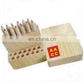 Mini color pencils in wooden box