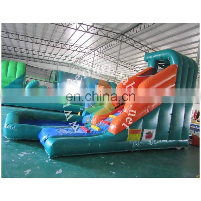Mini inflatable water slide with swimming pool