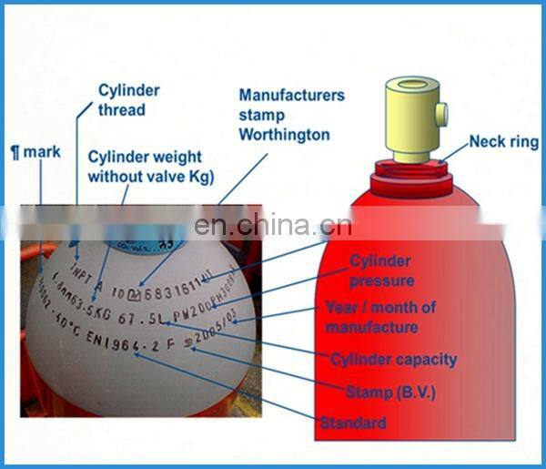 50L X 200BAR Seamless Steel Gas Cylinder Liquid CO2 Cylinder
