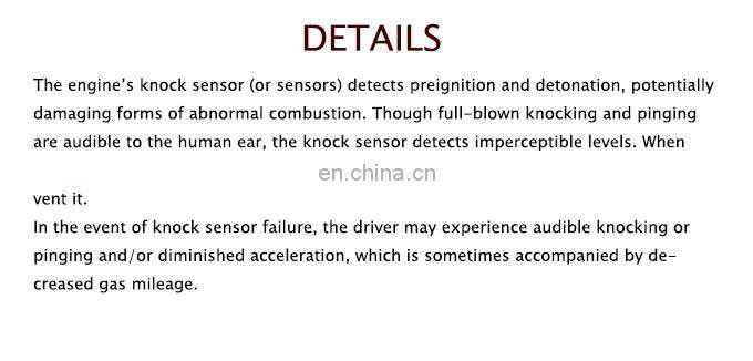 Engine Knock Sensor for Chevy GMC Silverado Camaro 10456603,KS116,12589867,8104566030
