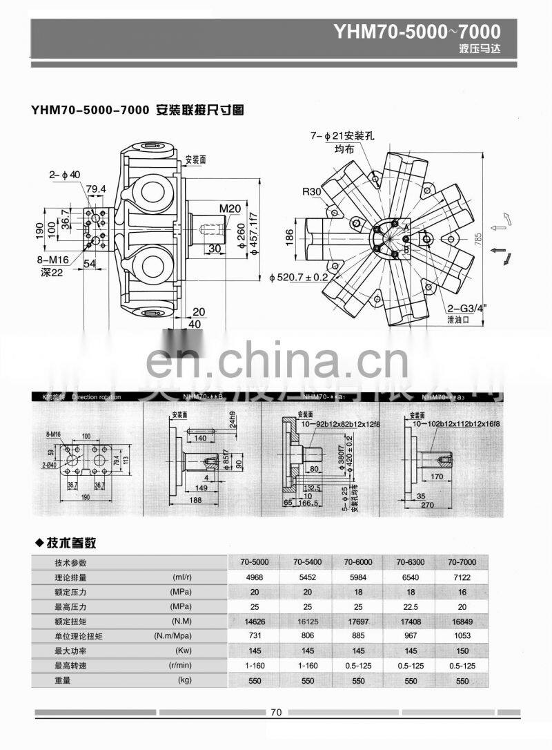 Manufacturers sell hydraulic motor YHM3 external five star motor plunger type large torque motor