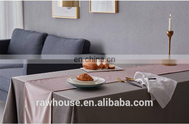 RAWHOUSE brozing words velvet table cover polyester table cloth