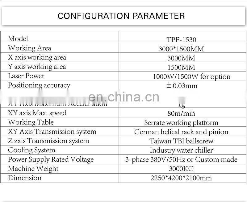 TIPTOPLASER CNC FIBER LASER CUTTING MACHINERY MODEL 1530 LASER POWER 1000W