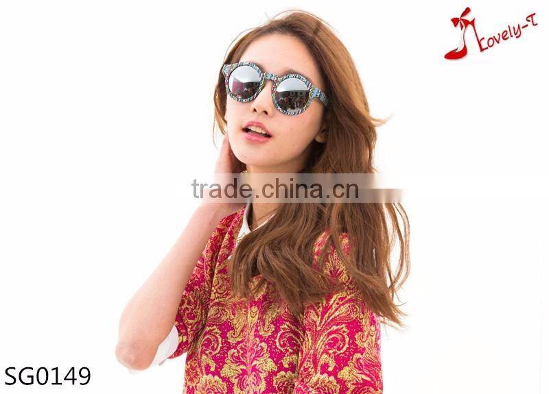 2016 itally design ladies new style heat transfer printed frame sunglasses