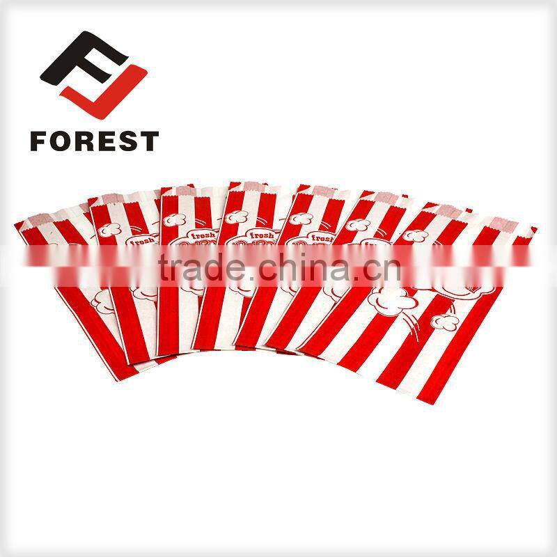 Microwave popcorn paper bags with colored lunch bags