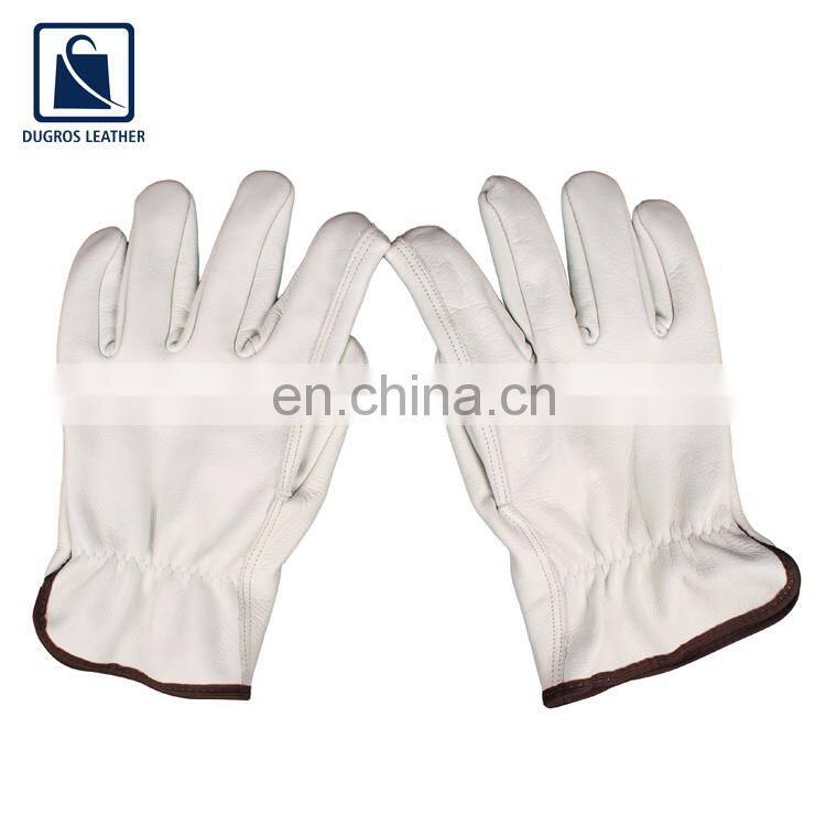 Straight Thumb Color Binding Plain Style Leather Gloves for Wholesale Purchase