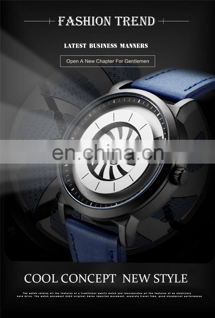SINOBI China New Arrival Genuine Leather Belt Watch Rotating Dial Watches Professional Manufacturer OEM Watch