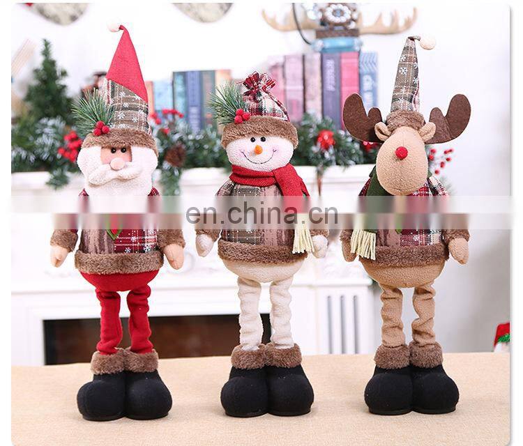 Santa Claus Christmas Ornaments Tree Decor Elk Snowman Plush Christmas Doll Decorations For Home 2022 Navidad Pendant Gift Kids