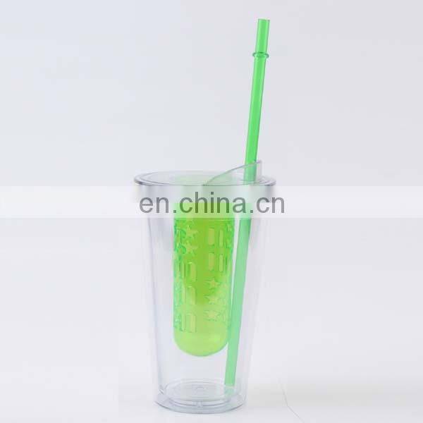 cute plastic fruit cup with lid and straw