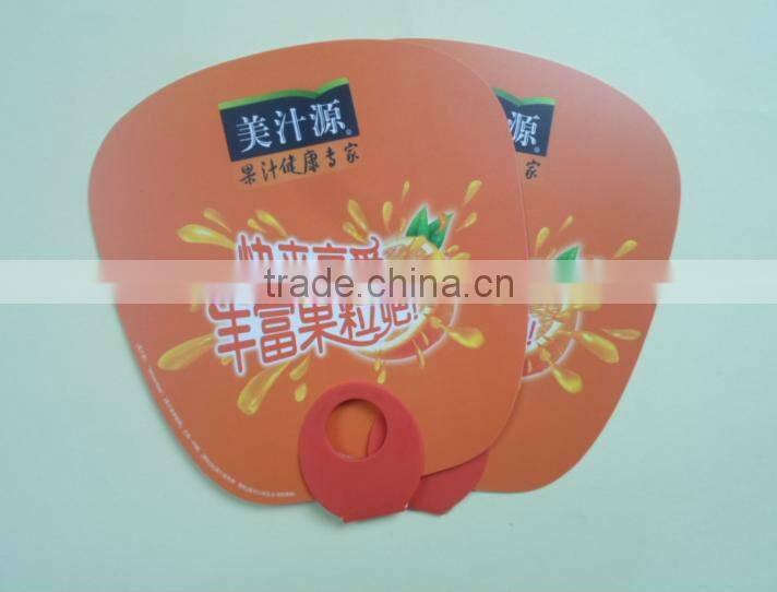 summer hand fan, advertising hand held fan with round handle, cheap plastic PVC fan