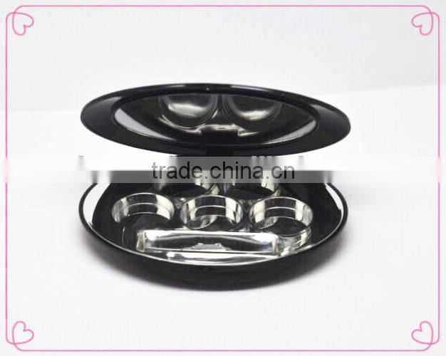 Oval pressed powder plastic container with mirror/ cosmetic makeup container