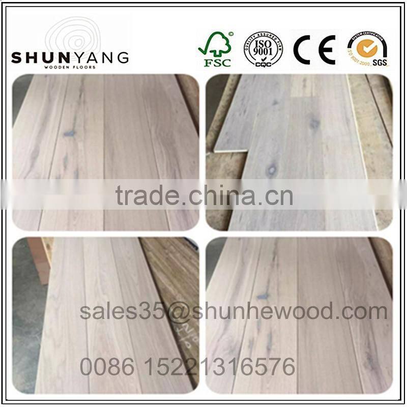 12mm,14mm Smoked And white Washed oiled Finished European Oak Wood Flooring