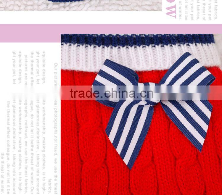 Wholesale first class fido dog clothes of knitting navy style for small dog