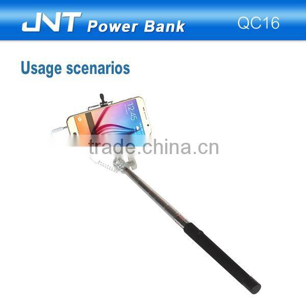 New Crystal head wired slefie stcik holder for mobile phones QC16