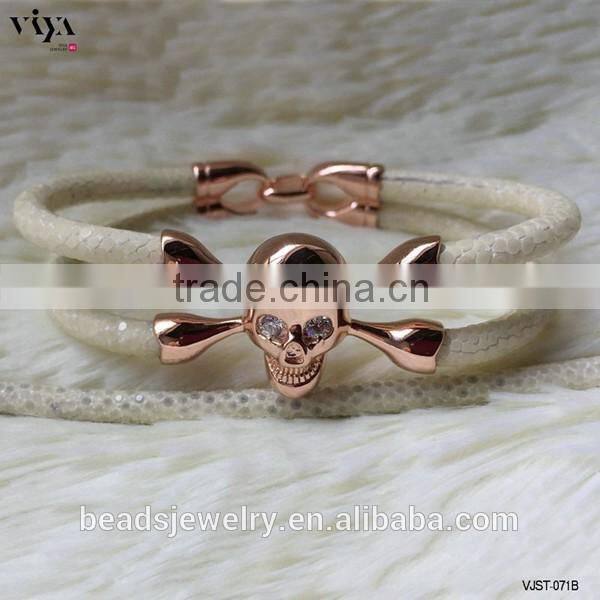 2016 Fashion High Quality Impress Quality Wholesale Genuine Stingray/ Python Leather Bracelet