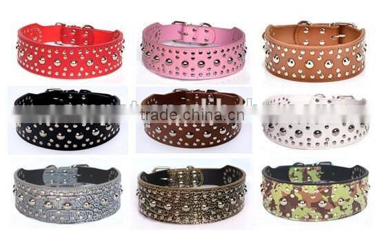 Wholesale fashion chain pet collar mushrooms nails dog collars
