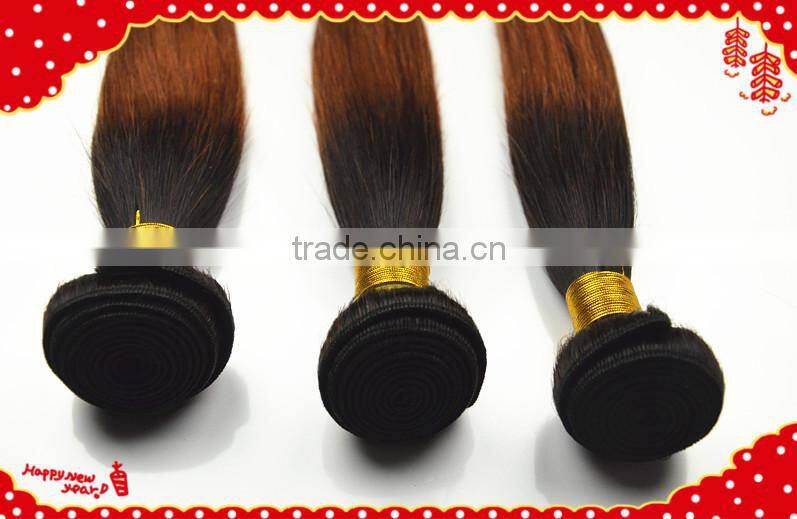 2013 Top quality brazilian cheap ombre hair extension , two tone ombre remy hair