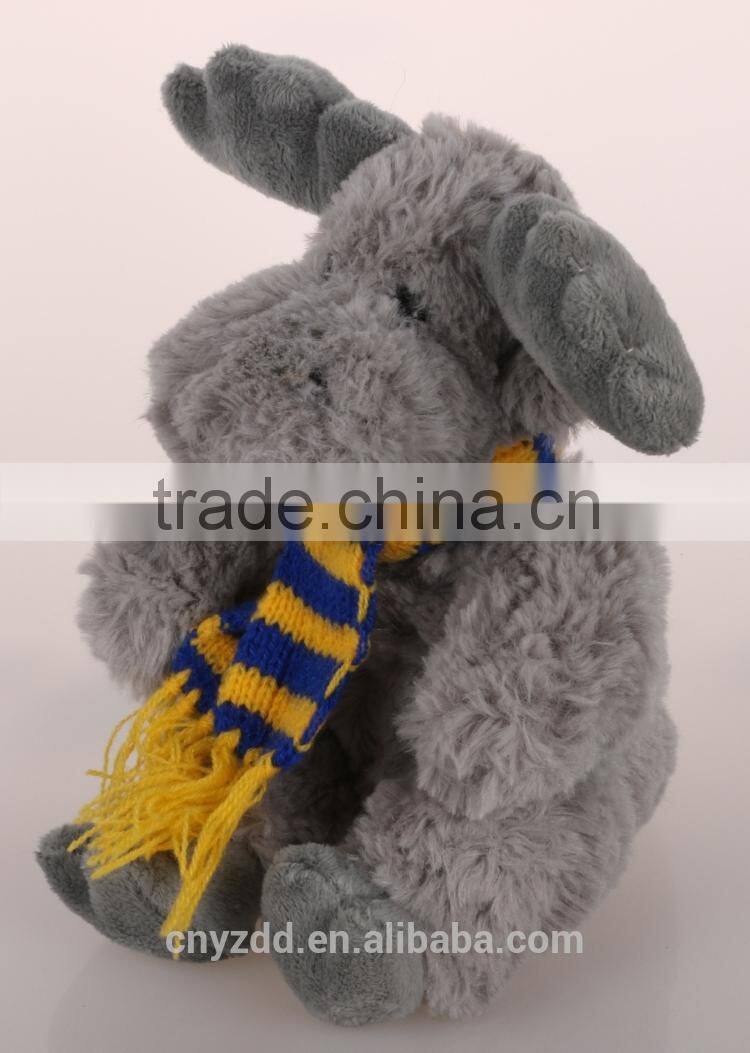 Cheap Stuffed Reideer Toy for Christmas/Wholesale Stuffed Moose with Scarf/Soft Christmas Toy Sitting Reindeer