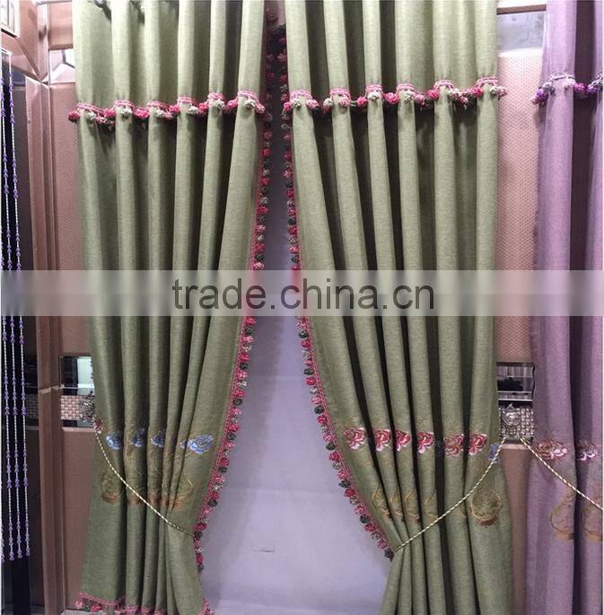 Embroidered linen curtains good quality curtains shade curtains