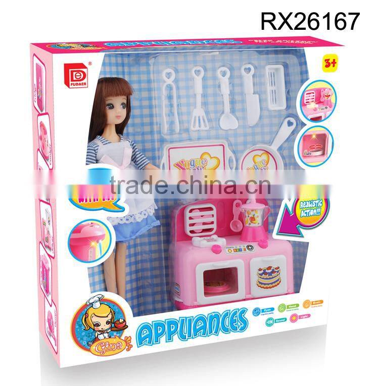 Plastic funny kitchen set for kids food fake