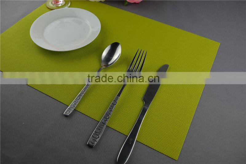 Table decoration PVC gold placemat solid color pure color bright color grass green placemat 45*30cm