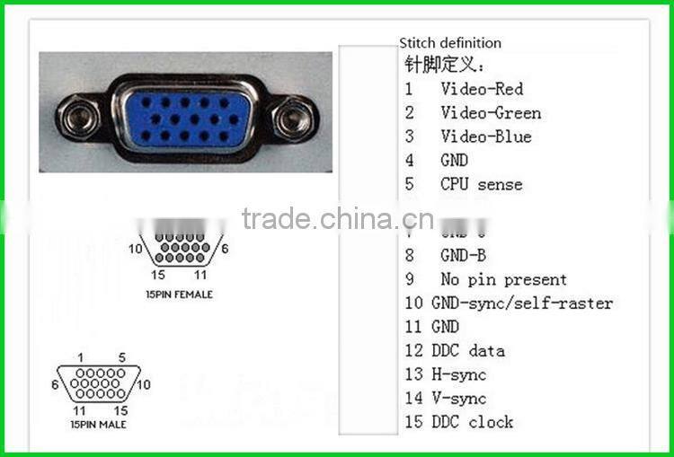 Shenlantuo Wholesales Price 15Pin 3+6 VGA Cable Male to Male 15M VGA Cable for Multimedia