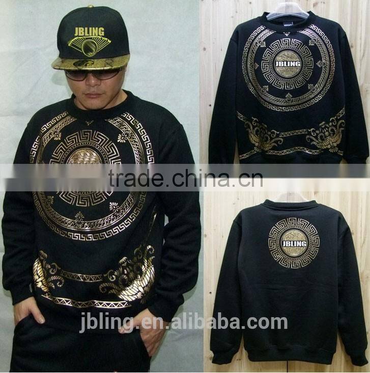 foil stamping round neck hedging sweater