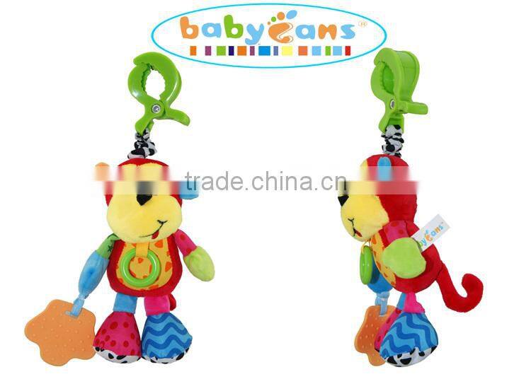 Babyfans Baby Cute Bear Shaped Plush Music Voice Flexible Puppet Educational Hanging Toys china factory wholesale