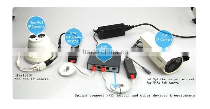 5 Ports PoE Switch Series with 4 PoE Ports for hiki vision Ip camera standard IEEE802.3AT 25.4W per PORT