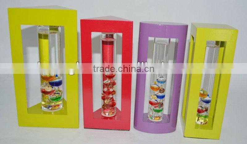 Various Shapes Wood Framed Galileo Thermometer