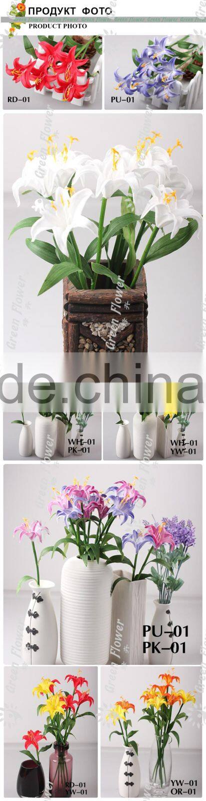 2016 Wholesale Multicolor Artificial Flowers Lily Real Touch Bouquet Wedding Bridal Home Declarative flowers