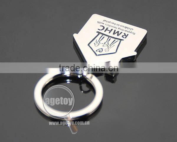 Public Good Souvenirs House Shape Engraved Logo Promotional Customized Metal House Key Ring