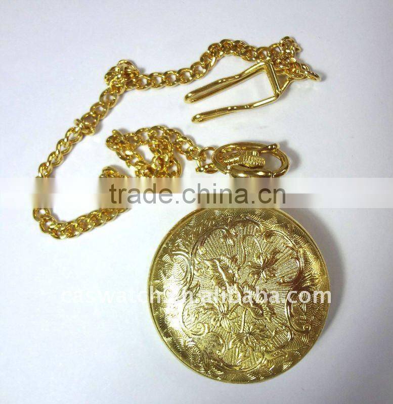 Cheap Pocket watch is made of zinc alloy,Customized is available.